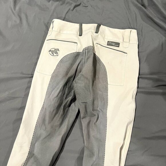 Smartpak White Gray Grey Full Seat Show Breeches 26R - Picture 6 of 9